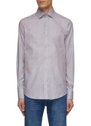 Main View - Click To Enlarge - PAUL & SHARK - Striped Cotton Twill Shirt
