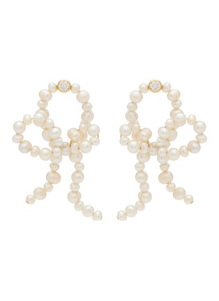Main View - Click To Enlarge - COMPLETEDWORKS - Loop‐the‐Loop Freshwater Pearl 14K Gold Plated Sterling Silver Earrings