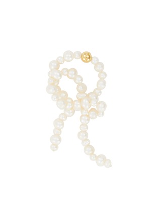 Main View - Click To Enlarge - COMPLETEDWORKS - Loop‐the‐Loop Freshwater Pearl 14K Gold Plated Sterling Silver Ring