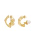 Main View - Click To Enlarge - COMPLETEDWORKS - Crumple II Freshwater Pearl 14K Gold Plated Sterling Silver Mismatched Earrings