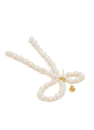 Detail View - Click To Enlarge - COMPLETEDWORKS - Freshwater Pearl 14K Gold Plated Sterling Silver Mismatched Earrings