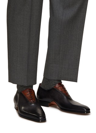 Figure View - Click To Enlarge - MAGNANNI - Plain Toe 5-Eyelet Leather Oxford Shoes