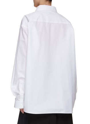 Back View - Click To Enlarge - BALENCIAGA - Logo Collar Poplin Shirt