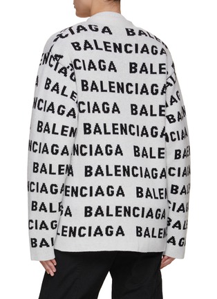 Back View - Click To Enlarge - BALENCIAGA - Horizontal Logo Wool Cardigan