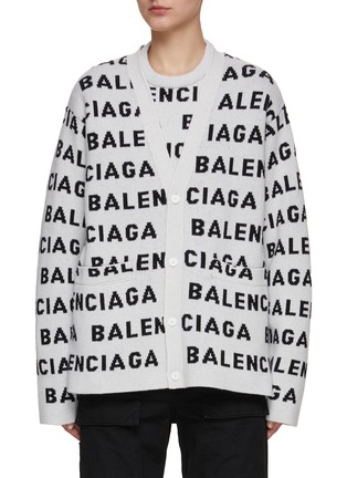 Main View - Click To Enlarge - BALENCIAGA - Horizontal Logo Wool Cardigan