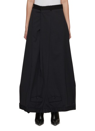 Main View - Click To Enlarge - BALENCIAGA - Waitband Hem Tailored Maxi Skirt