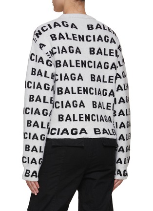Back View - Click To Enlarge - BALENCIAGA - Horizontal Logo Wool Jumper