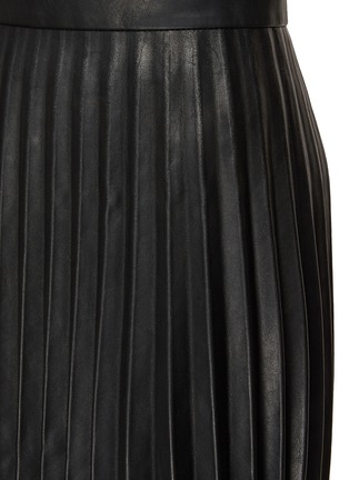  - BALENCIAGA - Pleated Leather Midi Skirt