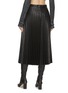 Back View - Click To Enlarge - BALENCIAGA - Pleated Leather Midi Skirt