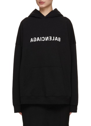 Main View - Click To Enlarge - BALENCIAGA - Reverse Logo Wide Fit Hoodie