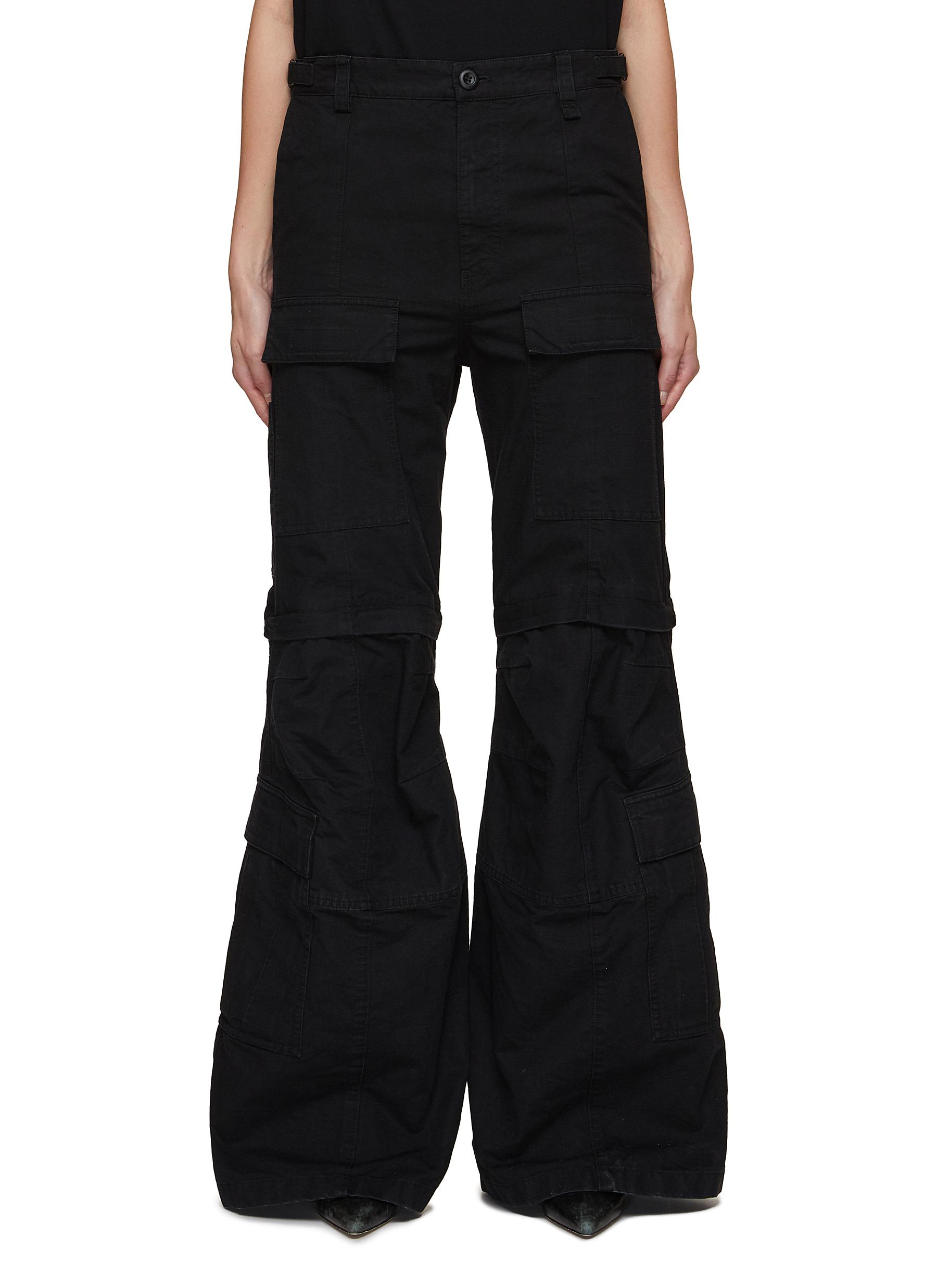 Long flared cargo jeans