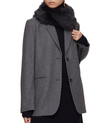 Front View - Click To Enlarge - KARL DONOGHUE - Shearling Slot Scarf