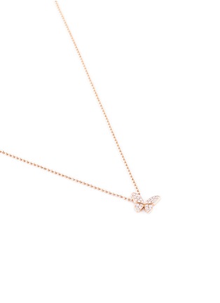 Figure View - Click To Enlarge - ANYALLERIE - Diamond 18k rose gold butterfly pendant necklace