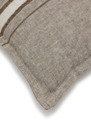 Detail View - Click To Enlarge - DE LE CUONA - Haiku Fringe Linen Cushion — Bark