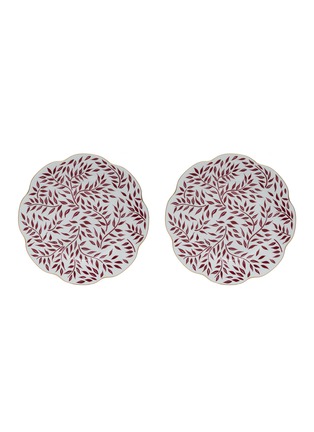 Main View - Click To Enlarge - MAISON MARGAUX - Leaves Dinner Plate Set of 2 — Burgundy