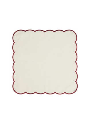 Main View - Click To Enlarge - MAISON MARGAUX - Scallop Cotton Linen Blend Napkin Set of 2 — Burgundy