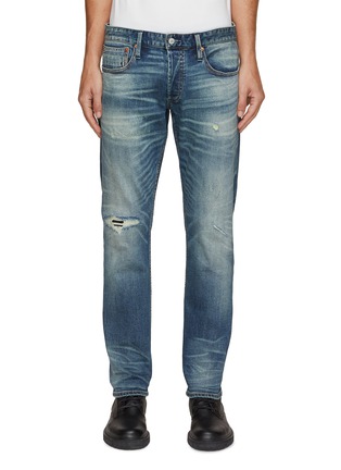 Main View - Click To Enlarge - DENHAM - Ridge Straight Ripped Denim Jeans