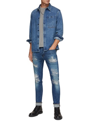Figure View - Click To Enlarge - DENHAM - Bolt Free Move Skinny Ripped Jeans