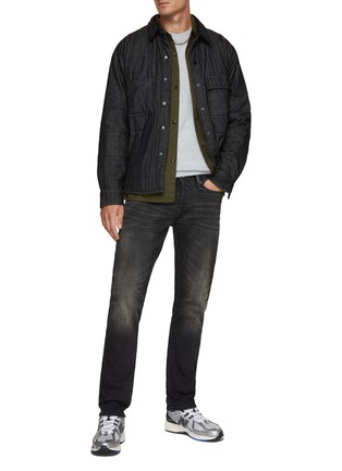 Figure View - Click To Enlarge - DENHAM - Quilted Corduroy Collar Overshirt Jacket