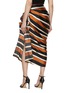 Back View - Click To Enlarge - BIYAN - Mae Side Ruffle Striped Silk Skirt