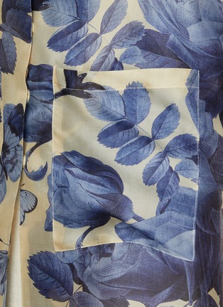  - BIYAN - Romana Floral Print Silk Trench Coat
