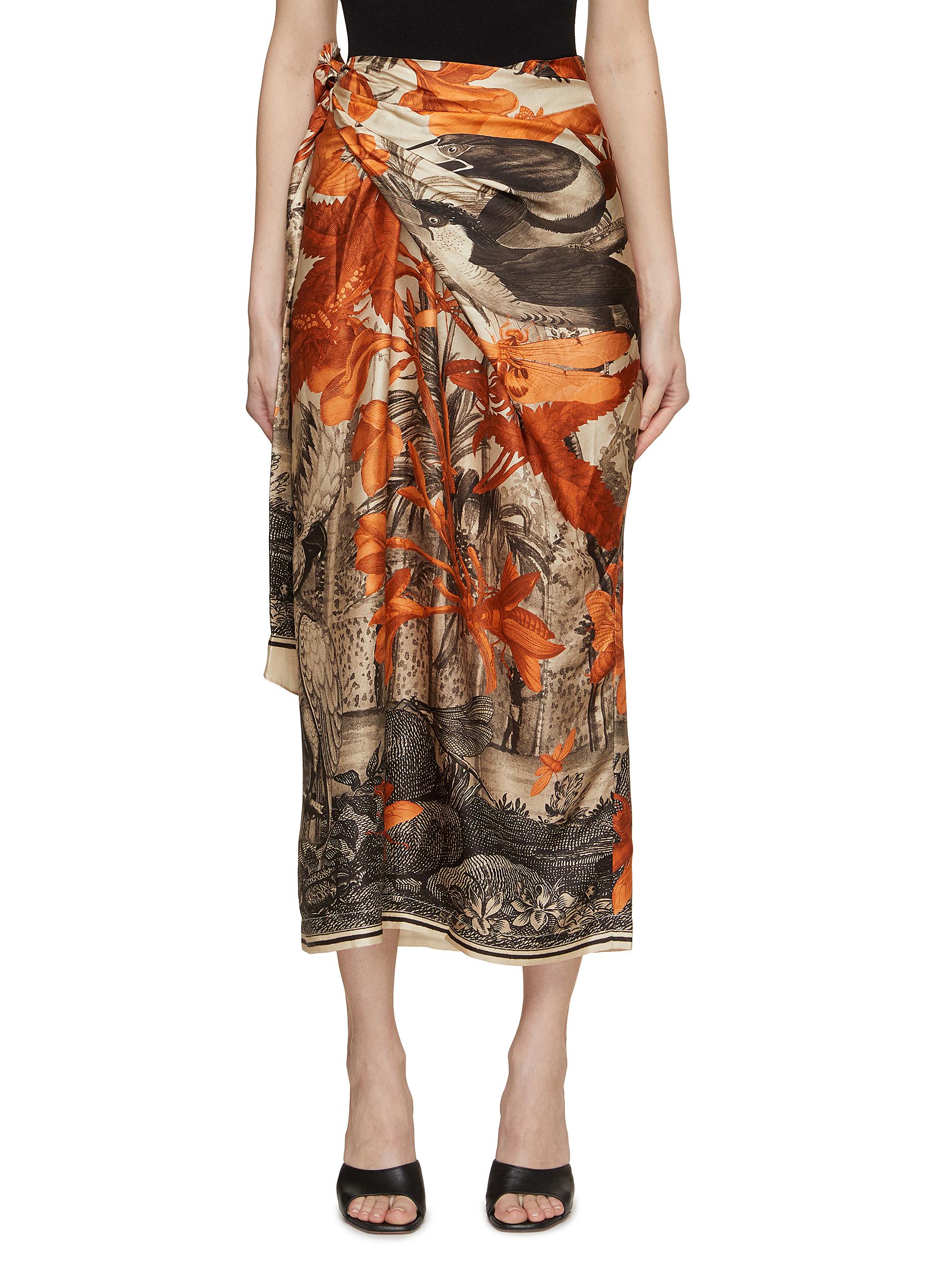 Magali Jungle Print Silk Skirt