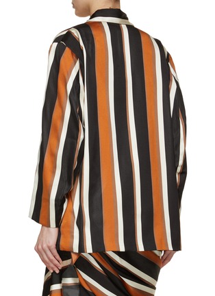 Back View - Click To Enlarge - BIYAN - Kerina Bead Applique Striped Silk Blazer