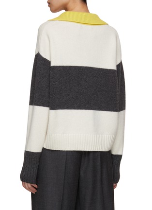 Back View - Click To Enlarge - ARCH4 - Striped Chunky Knit Polo Sweater