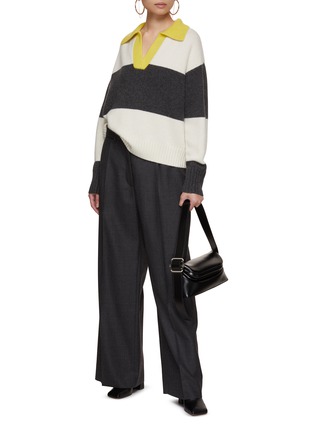 Figure View - Click To Enlarge - ARCH4 - Striped Chunky Knit Polo Sweater
