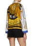 Back View - Click To Enlarge - LILYEVE - Stand Collar Open Front Silk Jacket