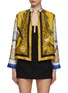 Main View - Click To Enlarge - LILYEVE - Stand Collar Open Front Silk Jacket
