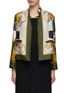Main View - Click To Enlarge - LILYEVE - Stand Collar Open Front Silk Jacket