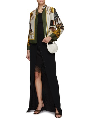 Figure View - Click To Enlarge - LILYEVE - Stand Collar Open Front Silk Jacket