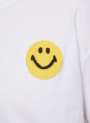  - JOSHUA’S - Crochet Smiley Face Cotton T-Shirt