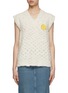 Main View - Click To Enlarge - JOSHUA’S - Natural Cotton Smiley Patch Vest