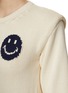  - JOSHUA’S - Smiley Face Intarsia Shoulder Pad Knit Sweater