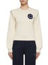 Main View - Click To Enlarge - JOSHUA’S - Smiley Face Intarsia Shoulder Pad Knit Sweater
