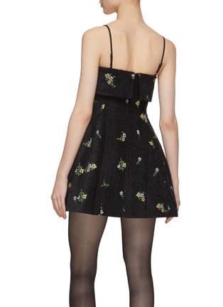 Back View - Click To Enlarge - MING MA - Floral Embroidered Jacquard Mini Dress