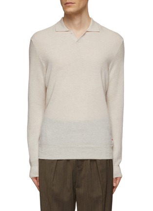 Main View - Click To Enlarge - ORLEBAR BROWN - Bruno Cashmere Long Sleeve Polo Shirt