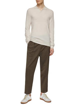 Figure View - Click To Enlarge - ORLEBAR BROWN - Bruno Cashmere Long Sleeve Polo Shirt