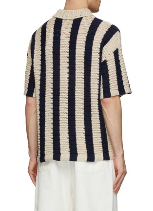Back View - Click To Enlarge - ORLEBAR BROWN - Thomas Short Sleeve Stripe Crochet Shirt