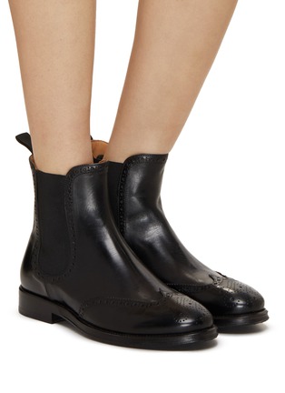 Figure View - Click To Enlarge - ALBERTO FASCIANI - Camil Leather Chelsea Boots