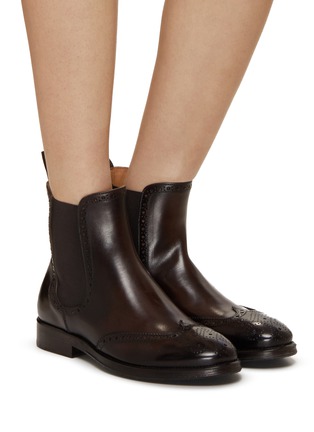 Figure View - Click To Enlarge - ALBERTO FASCIANI - Camil Leather Chelsea Boots