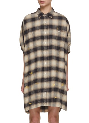 Main View - Click To Enlarge - R13 - Oversized Chequered Shirt Dress