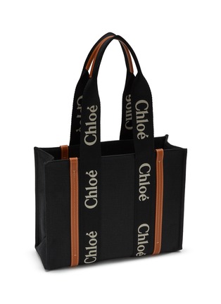Detail View - Click To Enlarge - CHLOÉ - Medium Woody Eco Linen Canvas Tote Bag