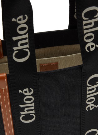 Detail View - Click To Enlarge - CHLOÉ - Medium Woody Eco Linen Canvas Tote Bag