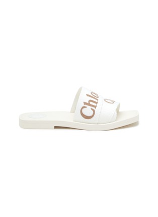 Main View - Click To Enlarge - CHLOÉ - Woody Logo Linen Slides
