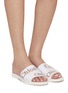 Figure View - Click To Enlarge - CHLOÉ - Woody Logo Linen Slides