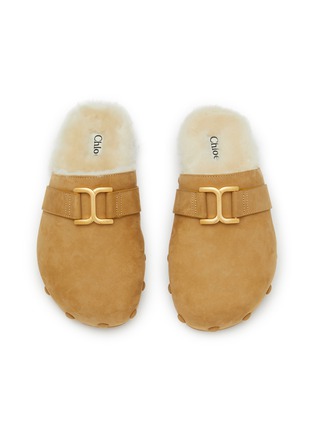 Detail View - Click To Enlarge - CHLOÉ - Marcie Leather Shearling Slides