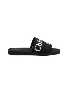 CHLO Woody Logo Linen Slides Women Lane Crawford